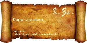 Kopp Zsombor névjegykártya
